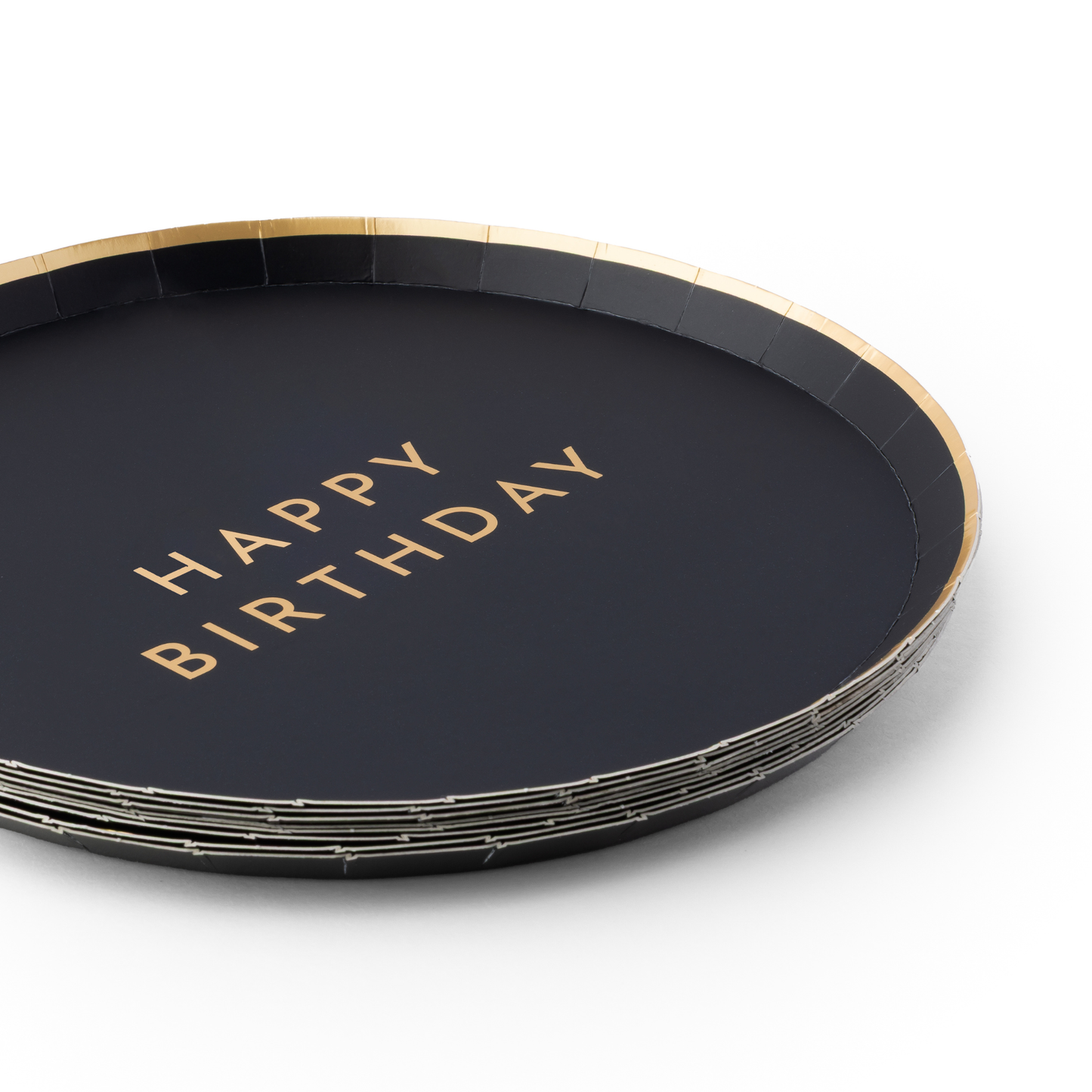 Black Noir Happy Birthday Small Plates, 8 in. (Set of 8)