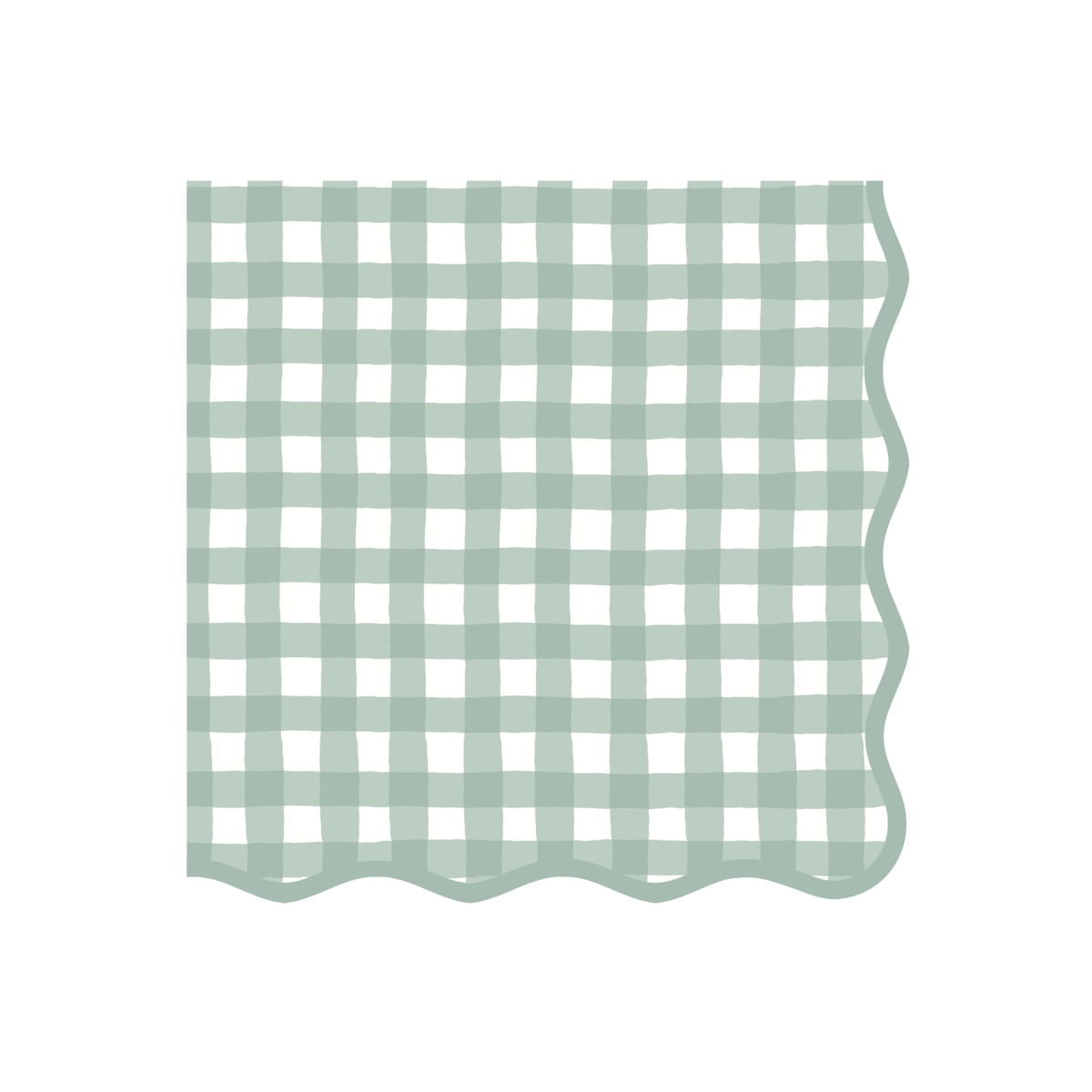 Sage Green Gingham Dinner Napkins (Set of 20)