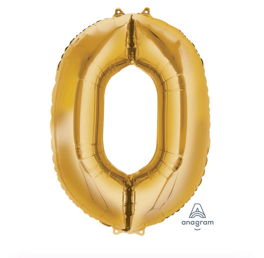 34” Anagram Gold Number Foil Balloon