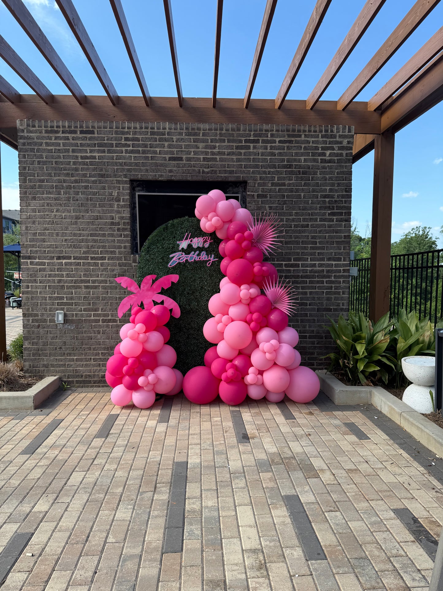 Happy Birthday Balloon Package - Greenery Wall