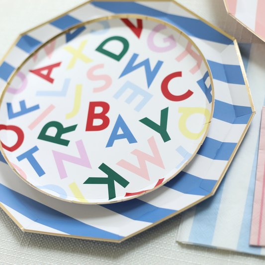 ALPHABET SMALL DESSERT PLATES