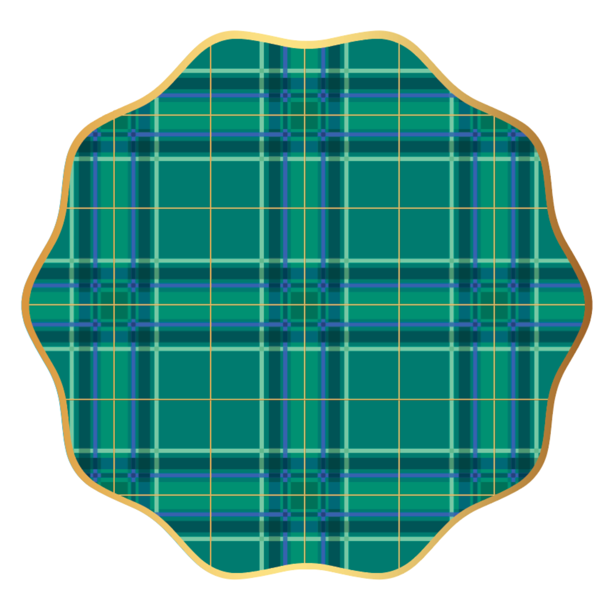 Elegant Christmas Plaid Dinner Plates (Set of 8)