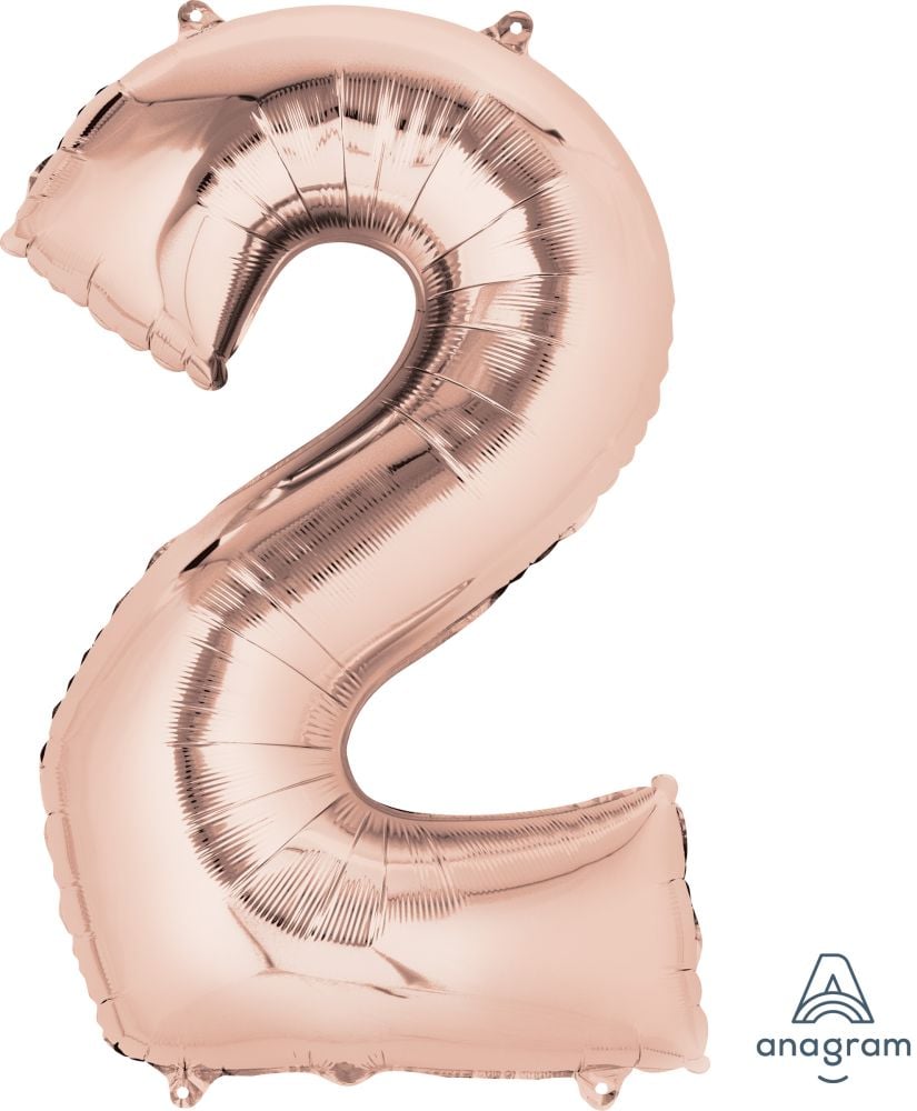 34” Champagne Gold Number Foil Balloon Airise
