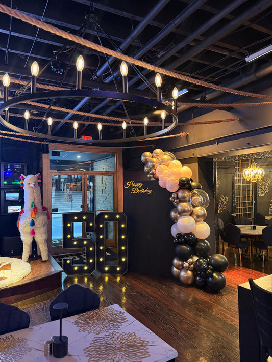 Happy Birthday Balloon Package with Wooden Arch Wall