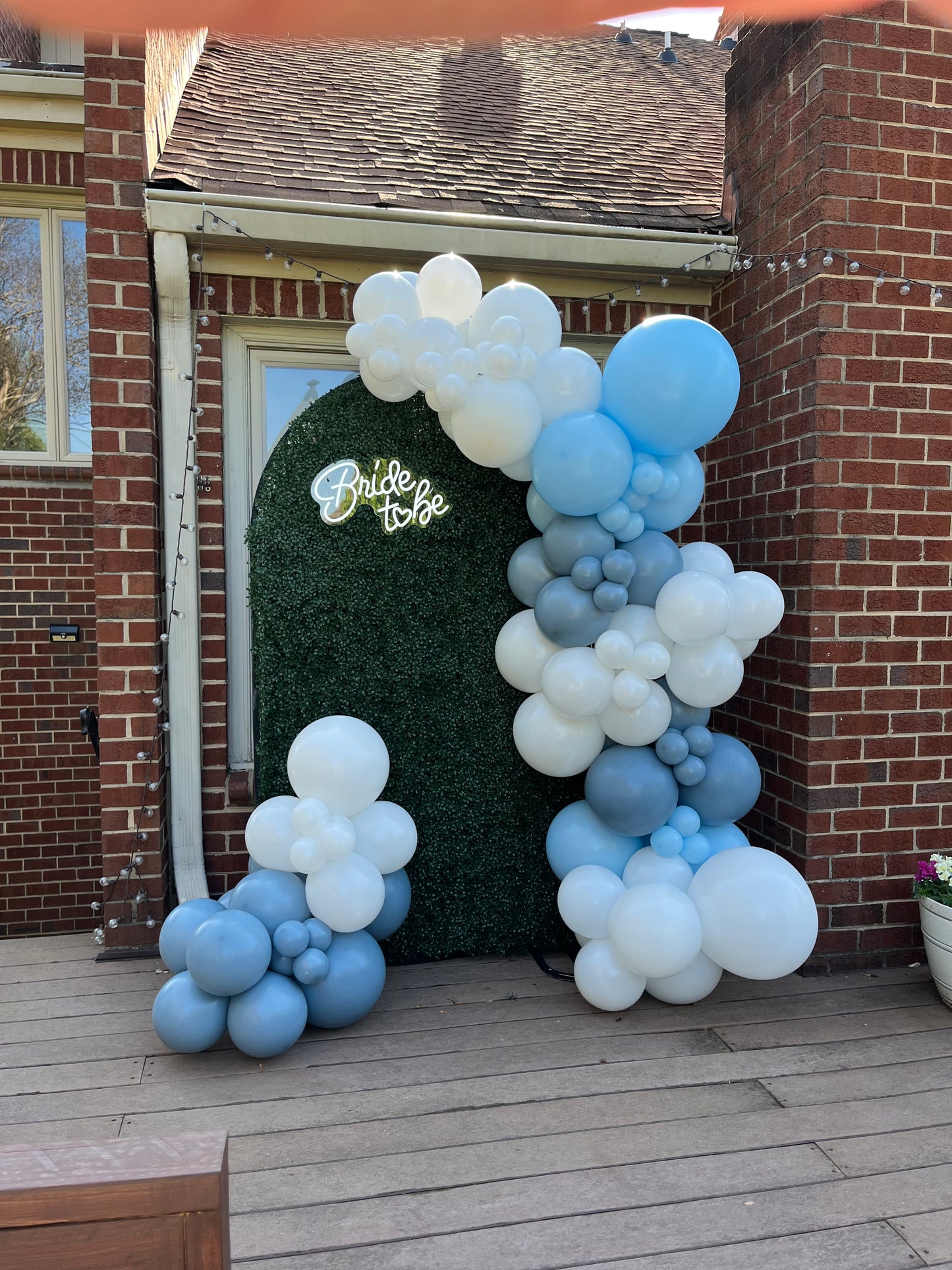 Bridal Shower Balloon Arch Package with Greenery Wall