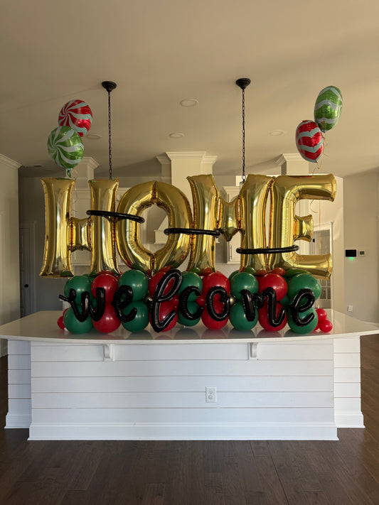 "Welcome” Script “Home" Deluxe Balloon Bouquet