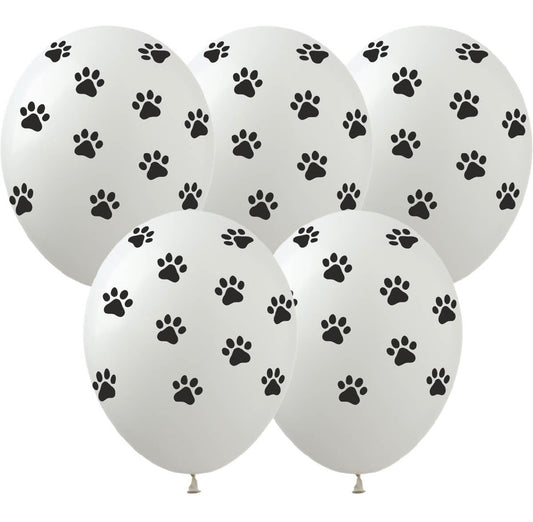 11” Paw Print Helium Inflated Latex Balloon
