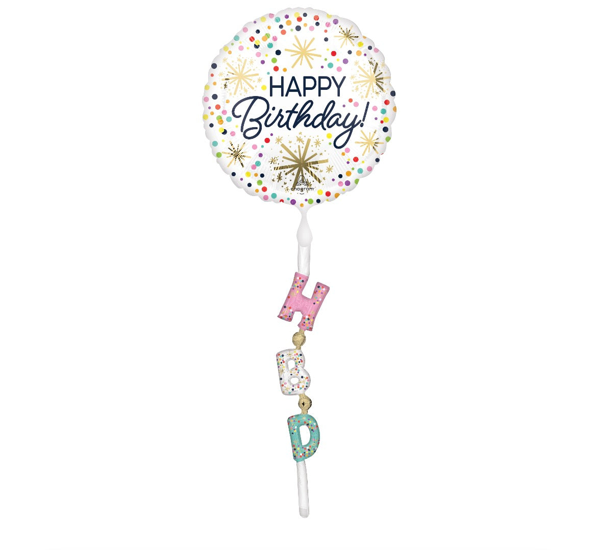 69” AirWalker Tail Confetti Sprinkle Happy Birthday Balloon