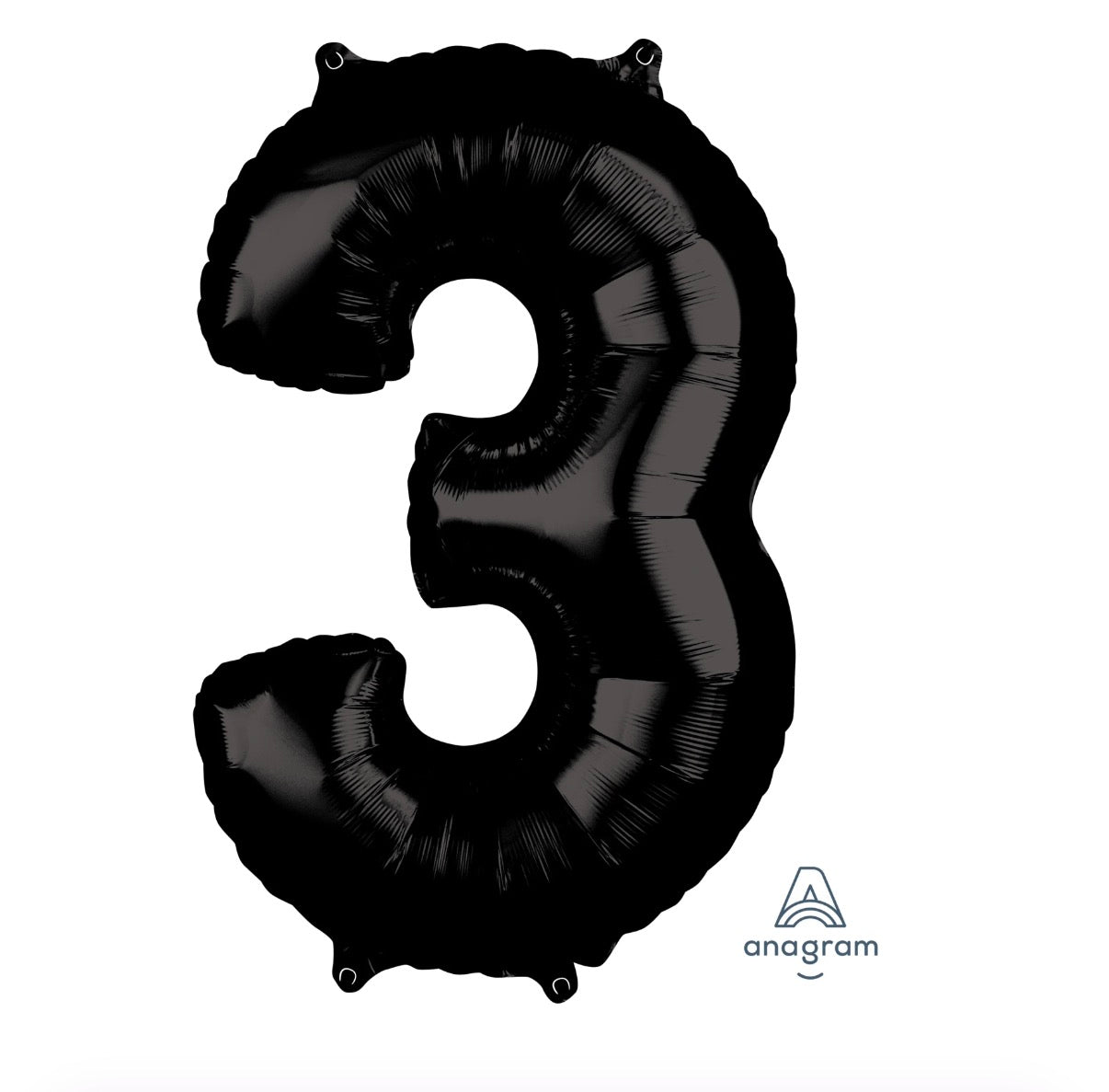 26" Black Number 3 Balloon