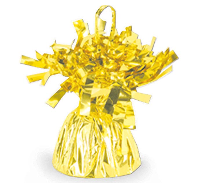 Metallic Yellow Fringe Balloon Weight