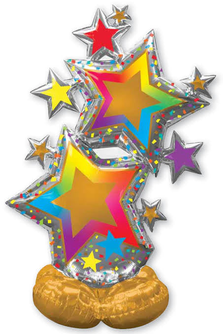 59 “ Colorful Star Stack Airloonz Foil Balloon