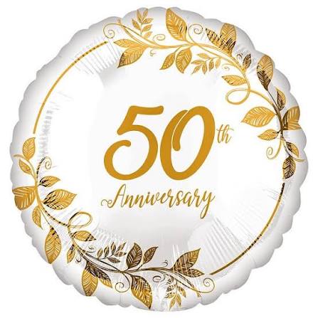 17" 50th Anniversary Gold Circle Balloon