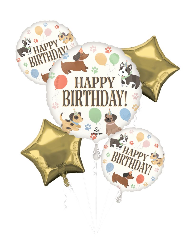Pawsome Happy Birthday Balloon Bouquet Puppy Dog