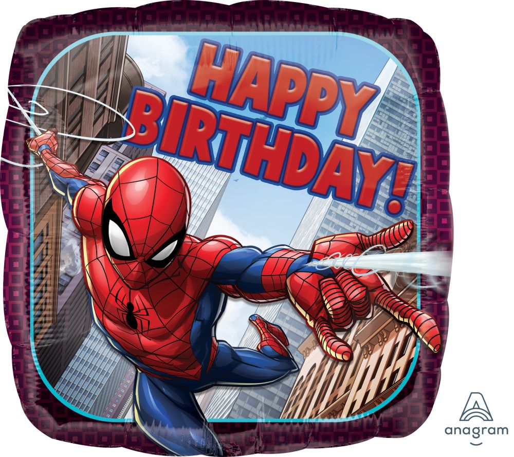 18” Happy Birthday Spider Man Balloon