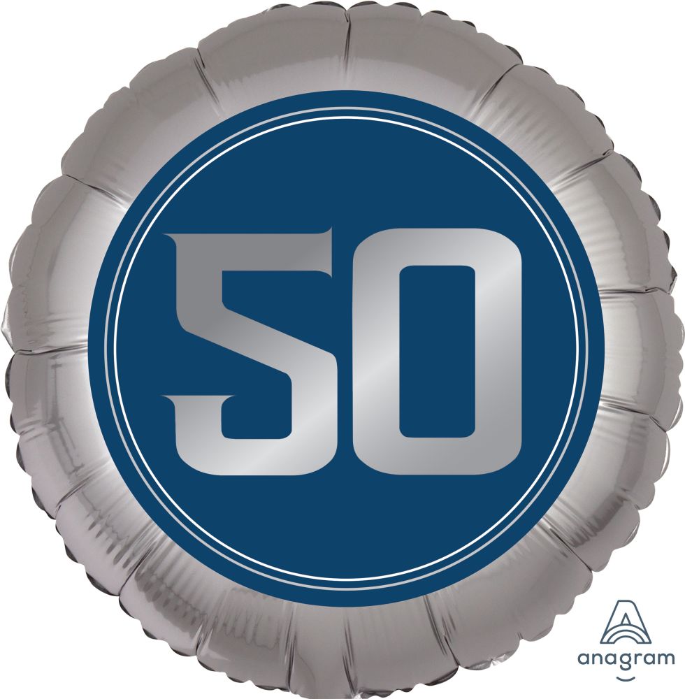 18” Birthday Milestone 50 Satin Balloon