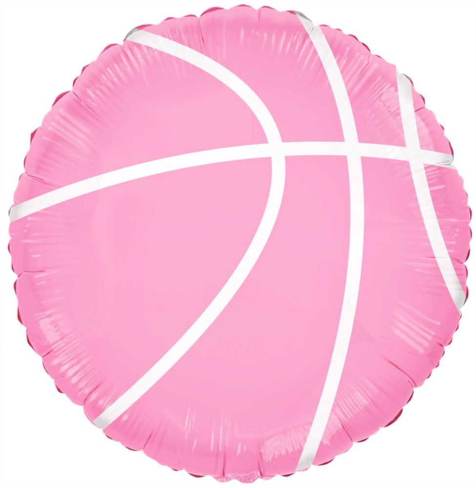 18" Basketball Ball Pink Balloon