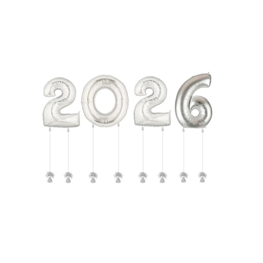 Class of 2026 Silver Foil Balloons