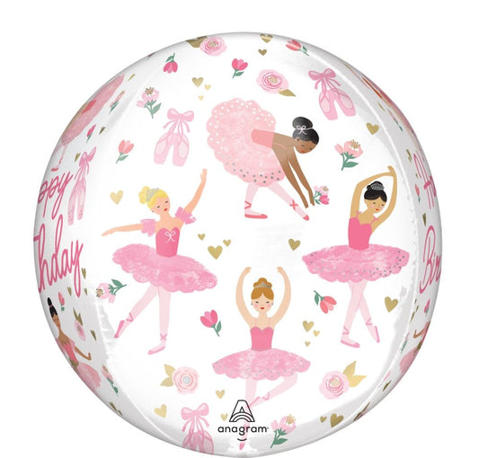 Happy Birthday Ballerina Girl Bubble Balloon