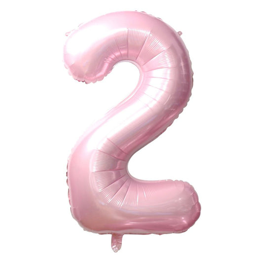 34” Baby Pink Number Foil Balloon Airise