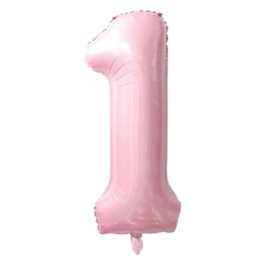 34” Baby Pink Number Foil Balloon Airise