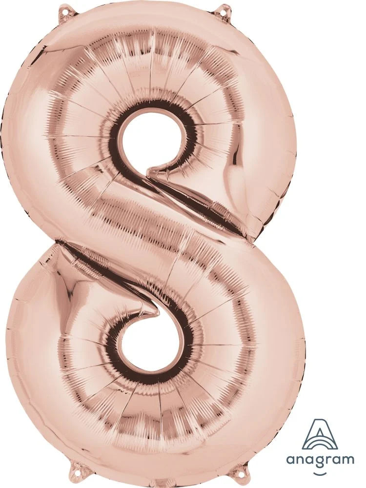 34” Rose Gold Number Foil Balloon Anagram
