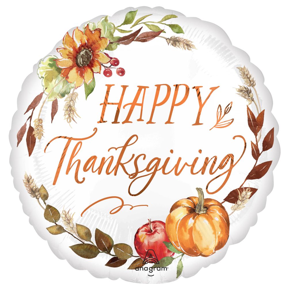 18" Happy Thanksgiving Harvest Balloon