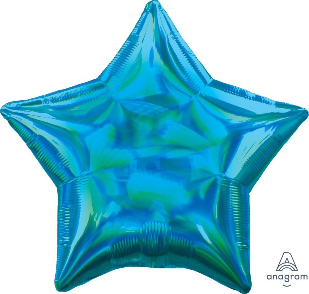 18” Iridescent Cyan Star