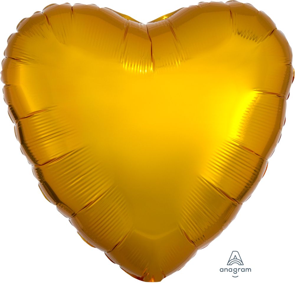 18" Gold Heart Metallic Balloon