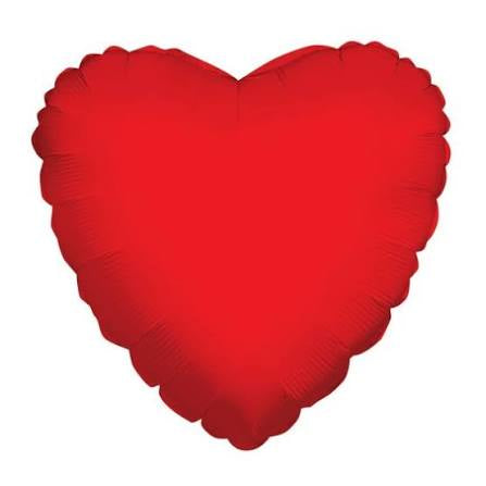 18" Red Heart Metallic Balloon