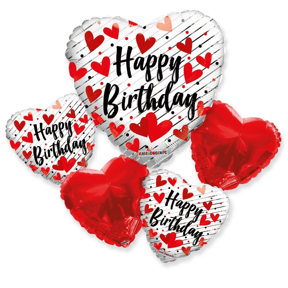 Happy Birthday Heart Balloon Bouquet