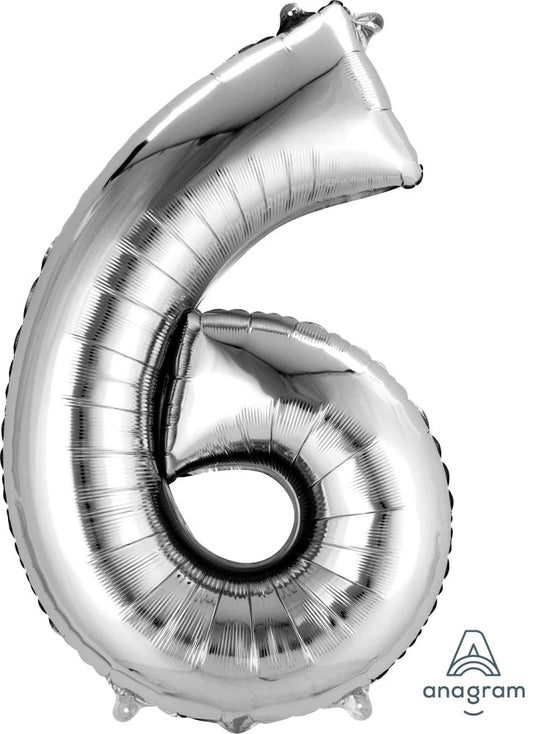 Silver Number Foil Balloon