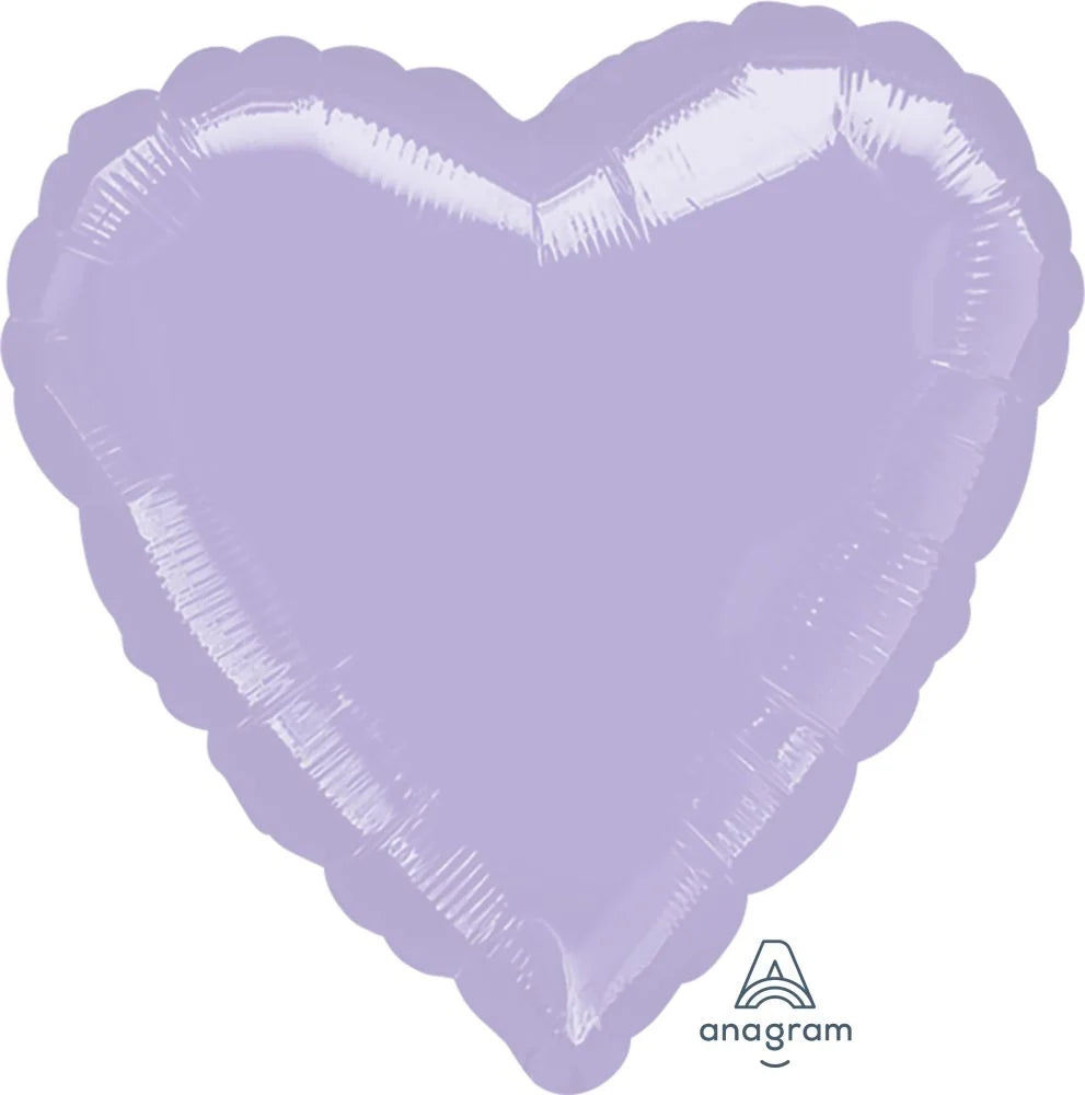 18" Pastel Lilac Heart Metallic Balloon