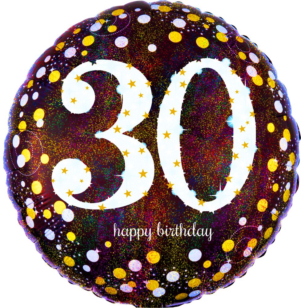 18" 30 Happy Birthday Sparkling Balloon
