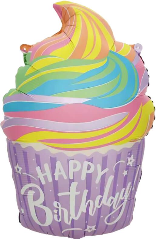 Happy Birthday Cupcake Jumbo Foil Balloon