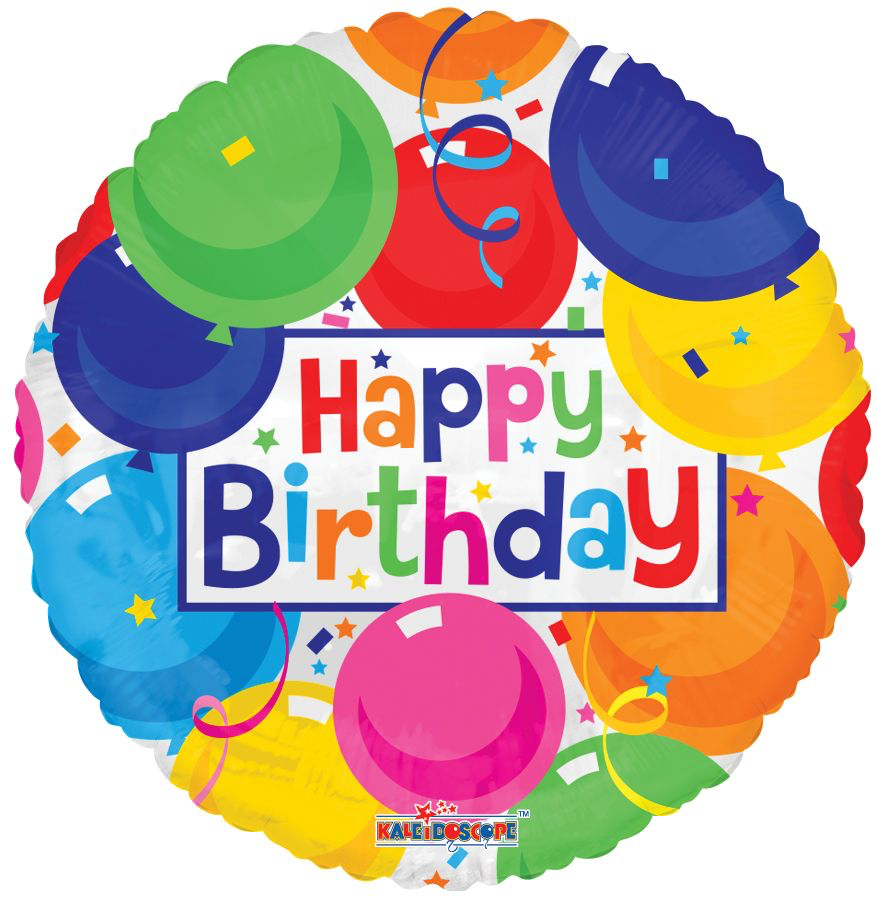 18" Happy Birthday Balloons Full Color Balloon