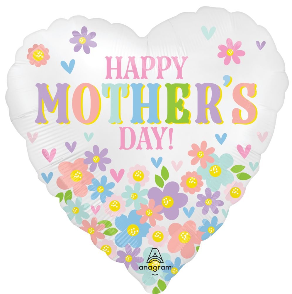 18" Happy Mother’s Day Daisy Flowers Balloon