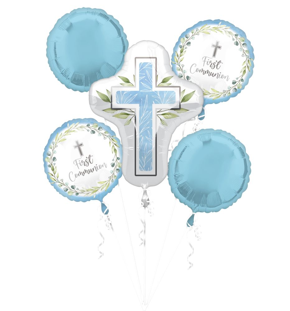 First Communion Blue Balloon Bouquet