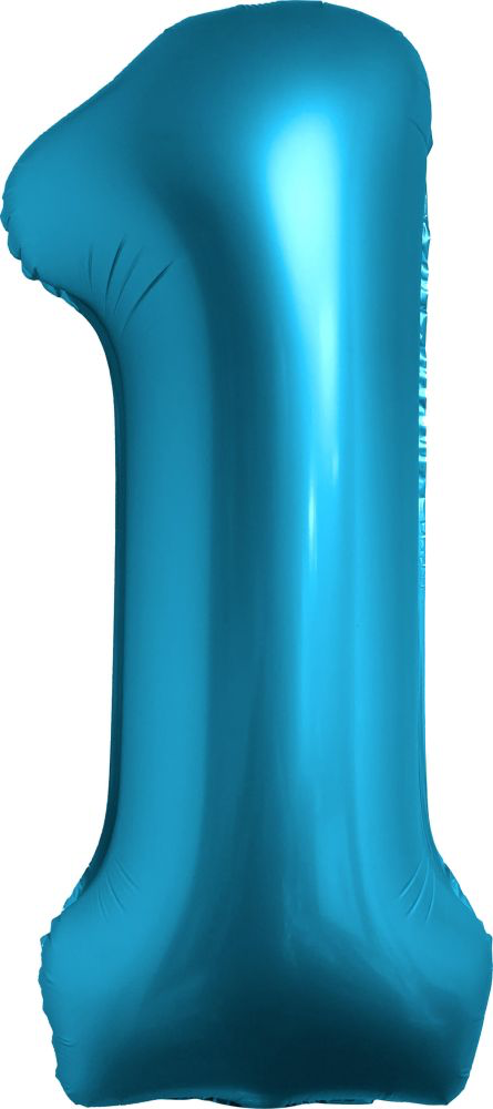 Chrome Blue Number Foil Balloon
