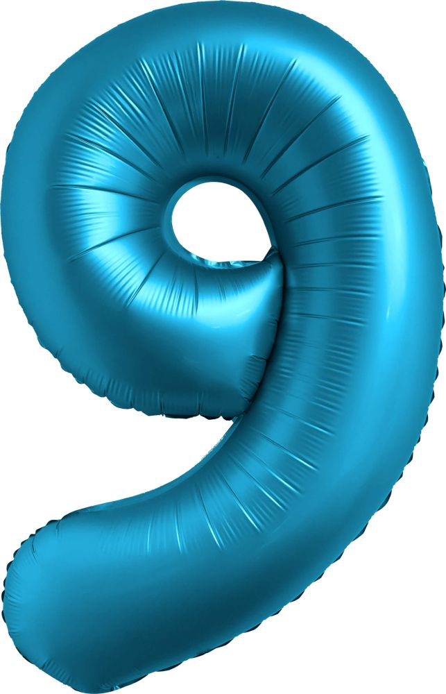 Chrome Blue Number Foil Balloon
