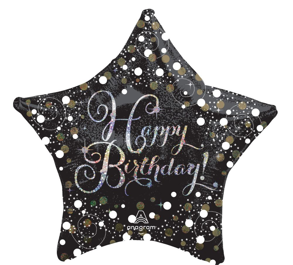 Happy Birthday Sparkling Star Jumbo Foil Balloon