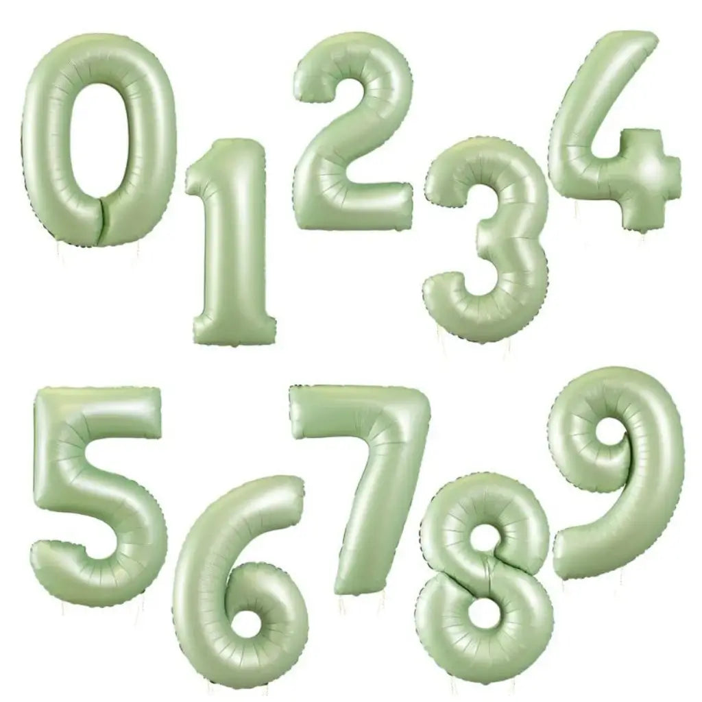 34” Matte Green Number Foil Balloon Airise
