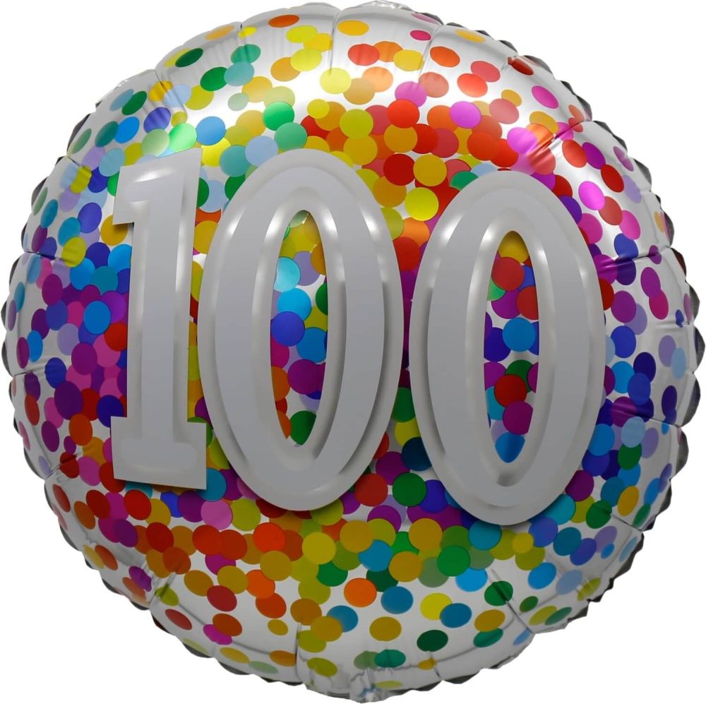 18” Birthday 100 Confetti Balloon Milestone