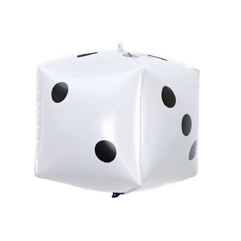 22" Cube Casino Dice White Balloon