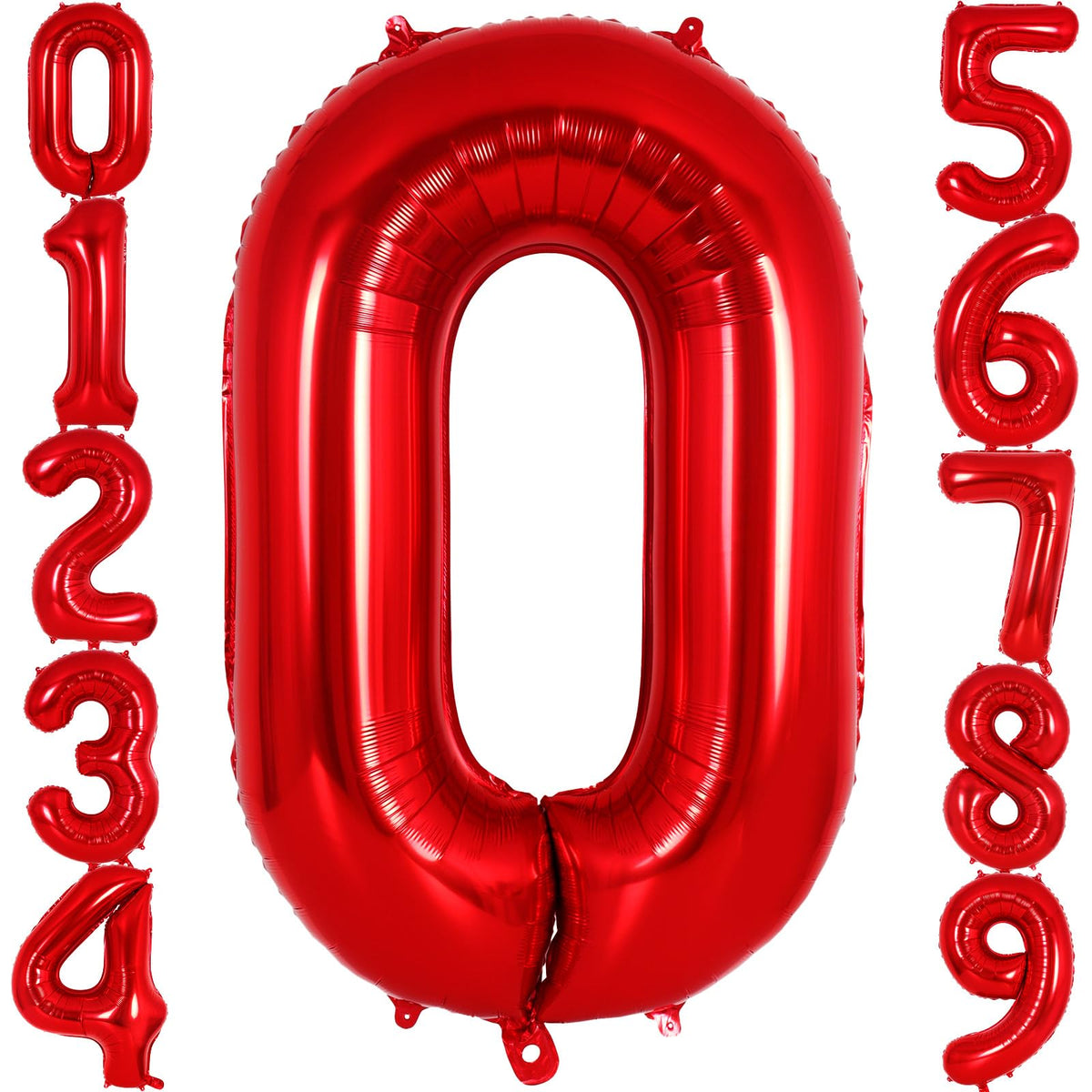 34" Red Number Airise Balloon