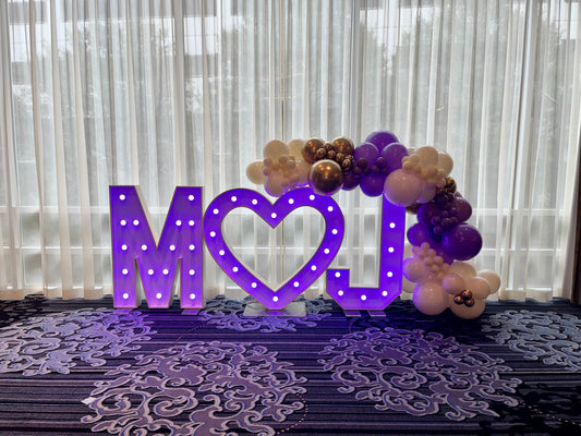 Balloons on Marquee Letters