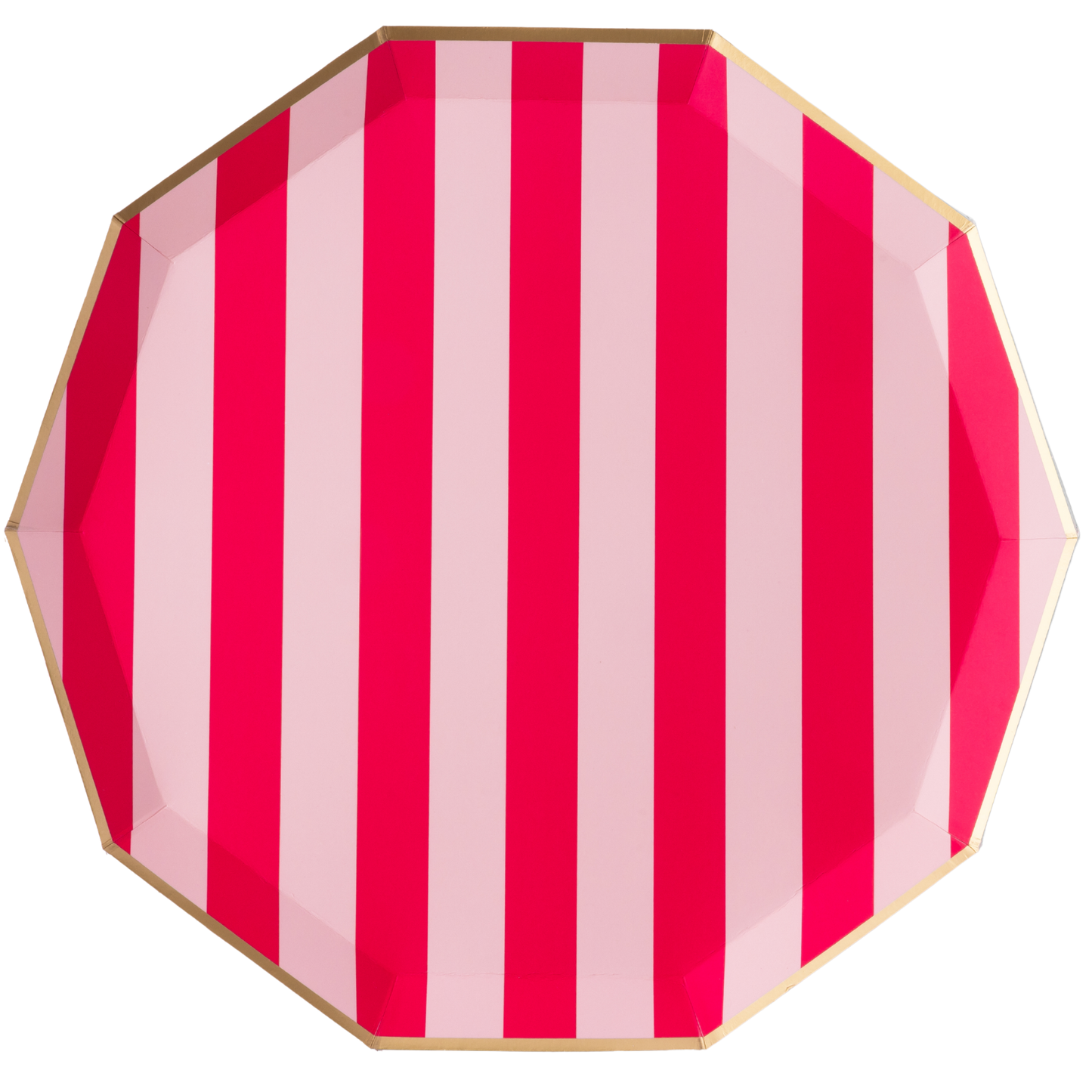 LIGHT & HAUTE PINK SIGNATURE CABANA STRIPE LARGE PLATES Bonjour Fête