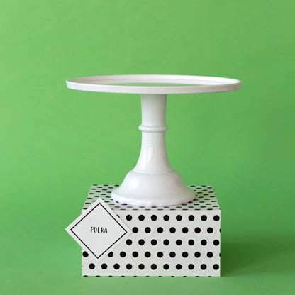 Large Blanc White Pedestal Melamine Cake Stand, 11.5 in.