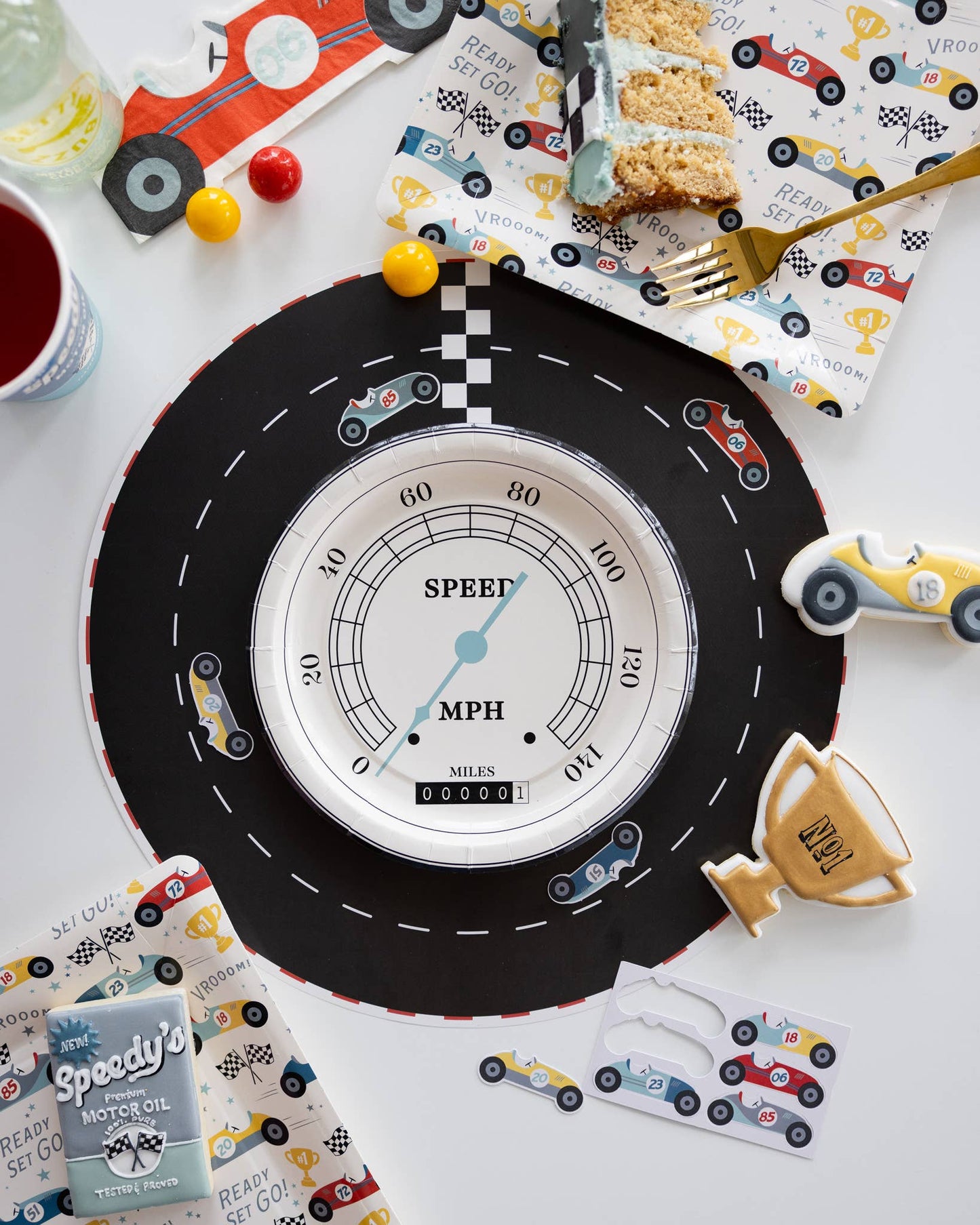 Miles per Hour - Race Pattern Dinner Plate