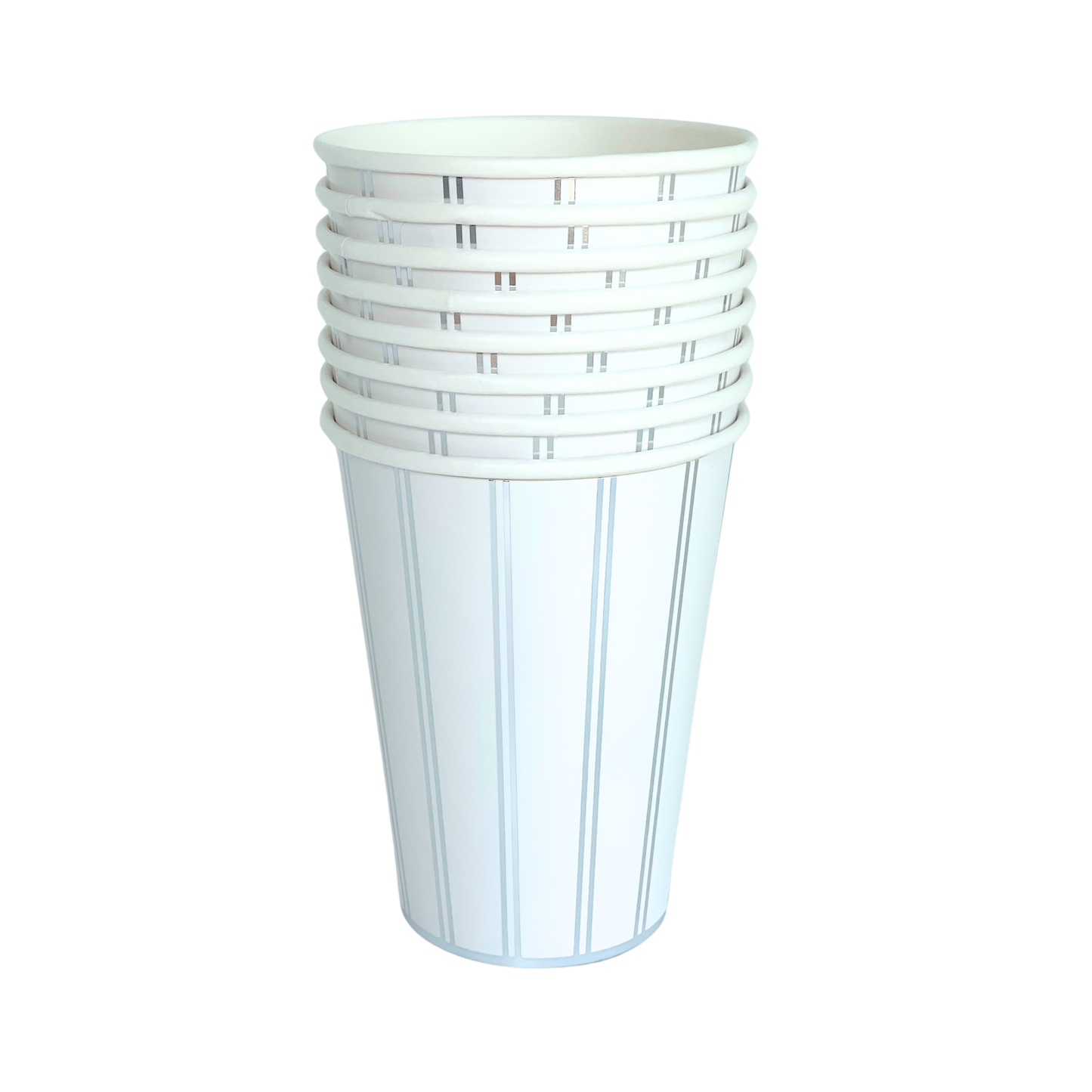 SILVER SIGNATURE STRIPE CUPS Bonjour Fête