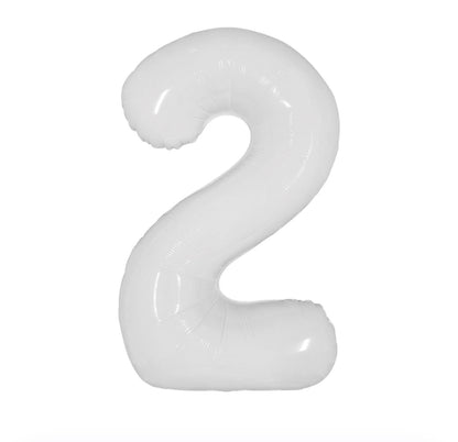 40” White Number Foil Balloon